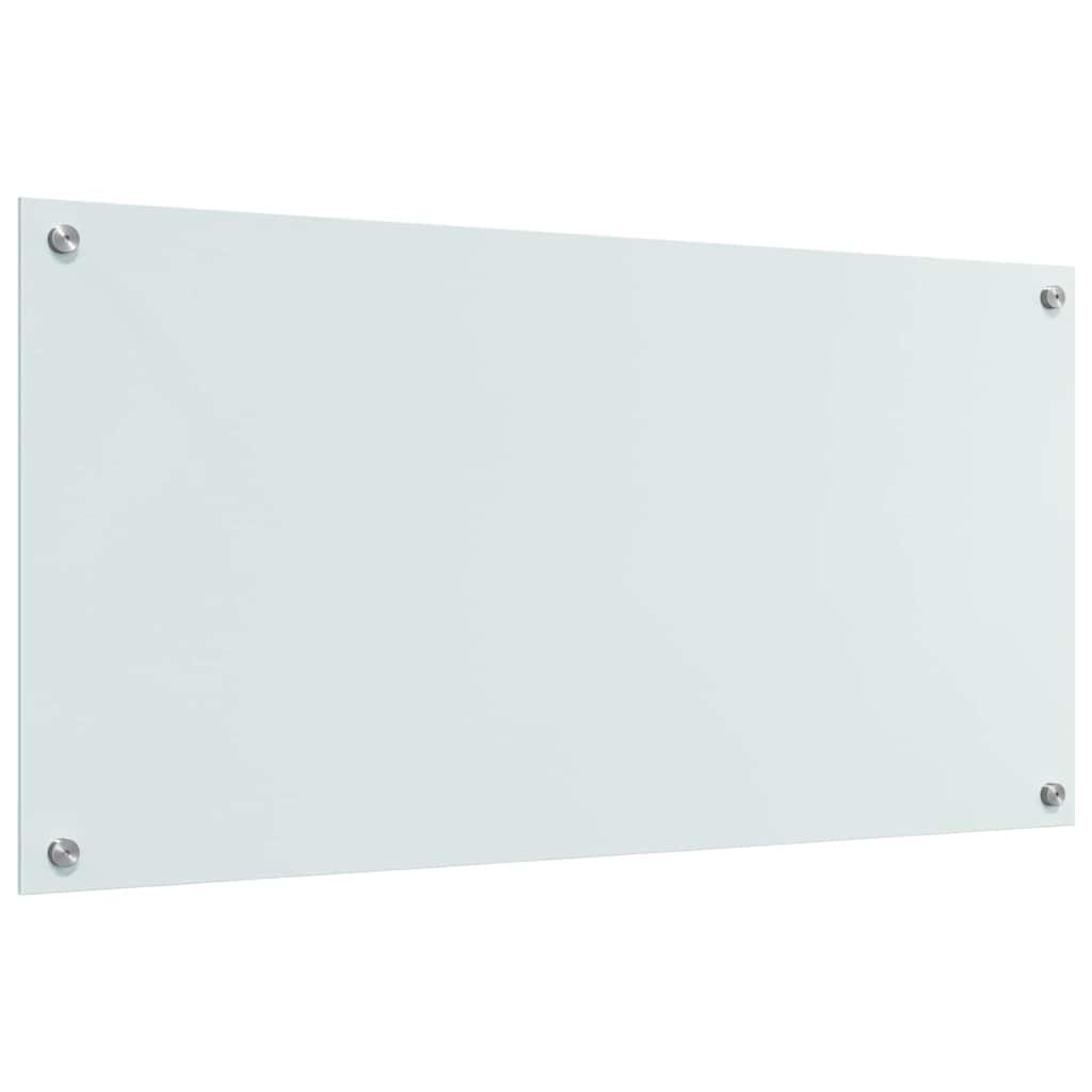 Kitchen Backsplash White 100 x 50 cm Tempered Glass